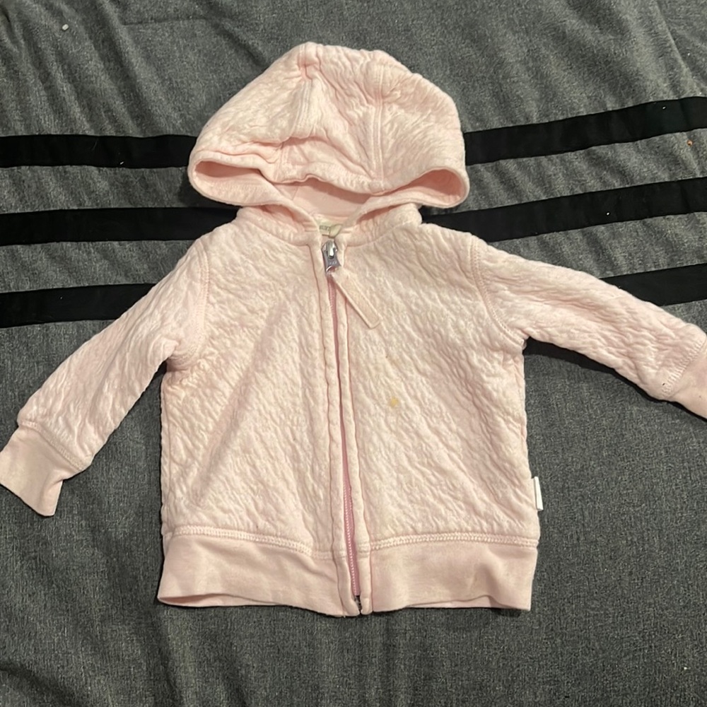 Burt’s bees new born hoodie with light stains